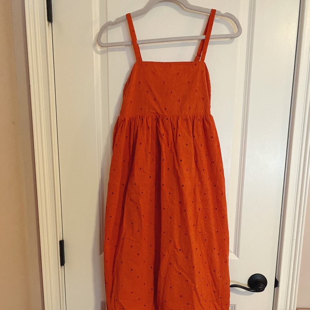 Madewell eyelet poppy red dress
